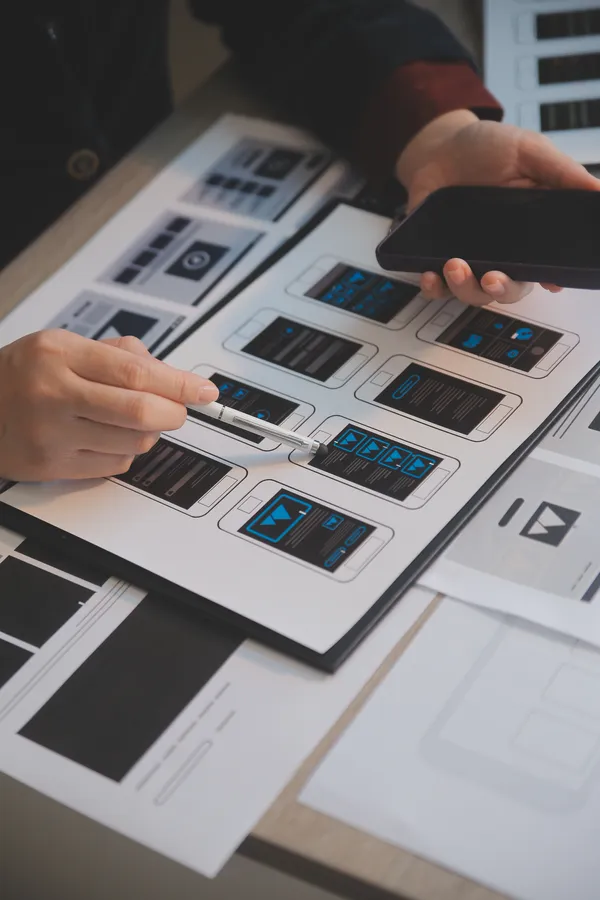 UX wireframes reviewed during an ongoing design partnership with LostWoods
